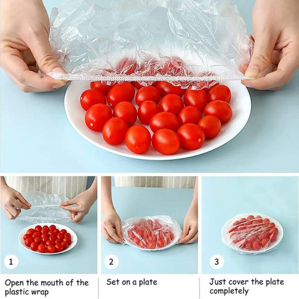 100 Pcs Disposable Food Cover Plastic Shopper Bags | Hygienic, Lightweight & Multi-Purpose