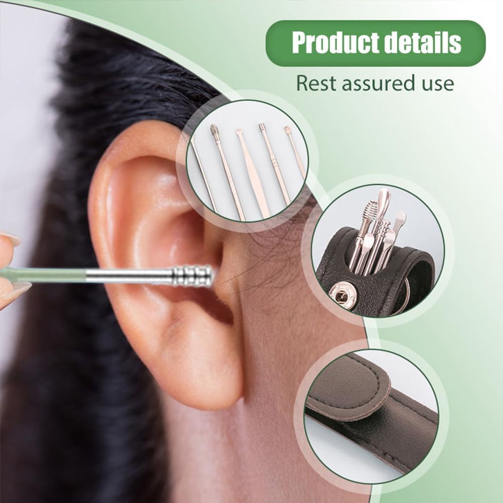Ear Cleaner | Earwax Removal Tools with Pu Leather Case